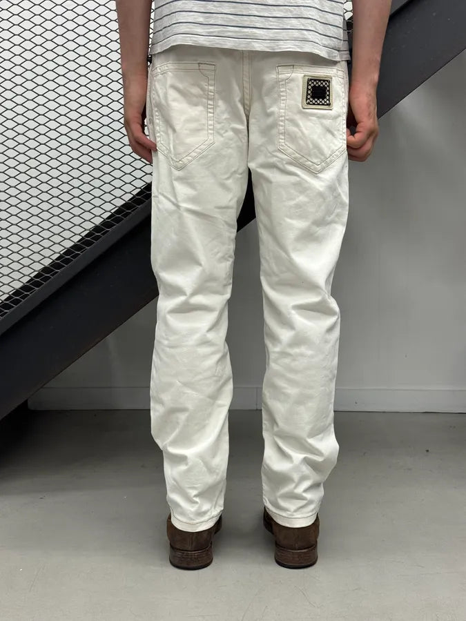 2000s Jean Paul Gaultier Cream Straight Leg Jeans lghWKnF 3