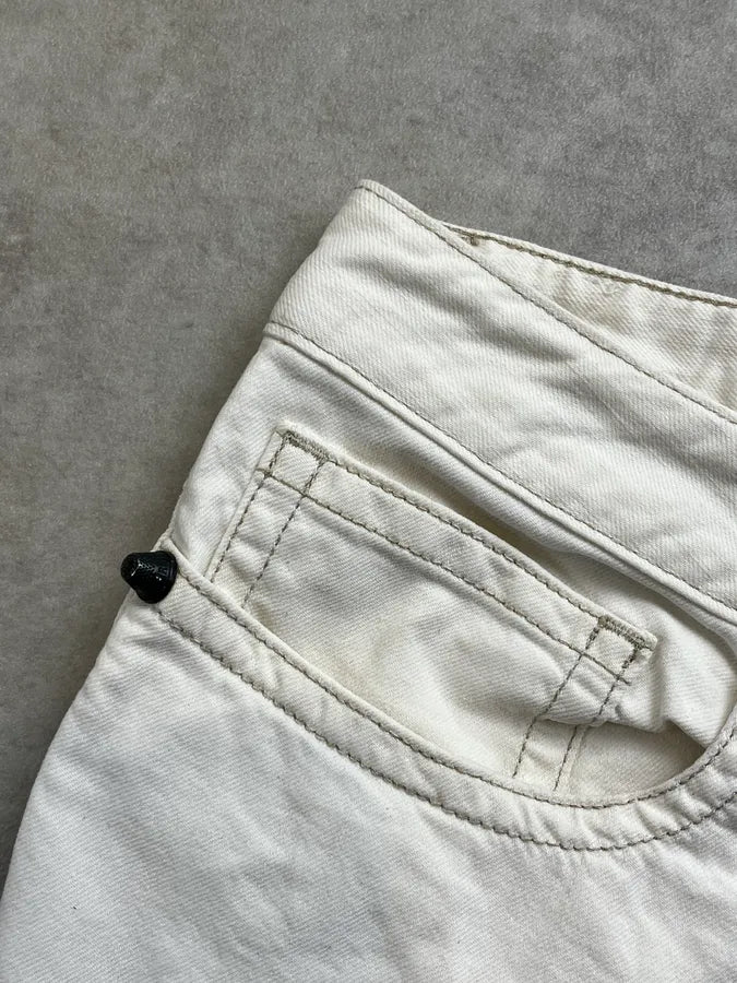 2000s Jean Paul Gaultier Cream Straight Leg Jeans lghWKnF 10