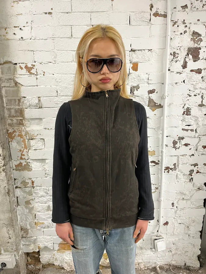 2000s Jean Paul Gaultier Cross Outlaw Leopard Lining Zip-Up Vest SHfNLmz 2