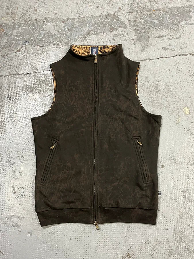 2000s Jean Paul Gaultier Cross Outlaw Leopard Lining Zip-Up Vest SHfNLmz 0