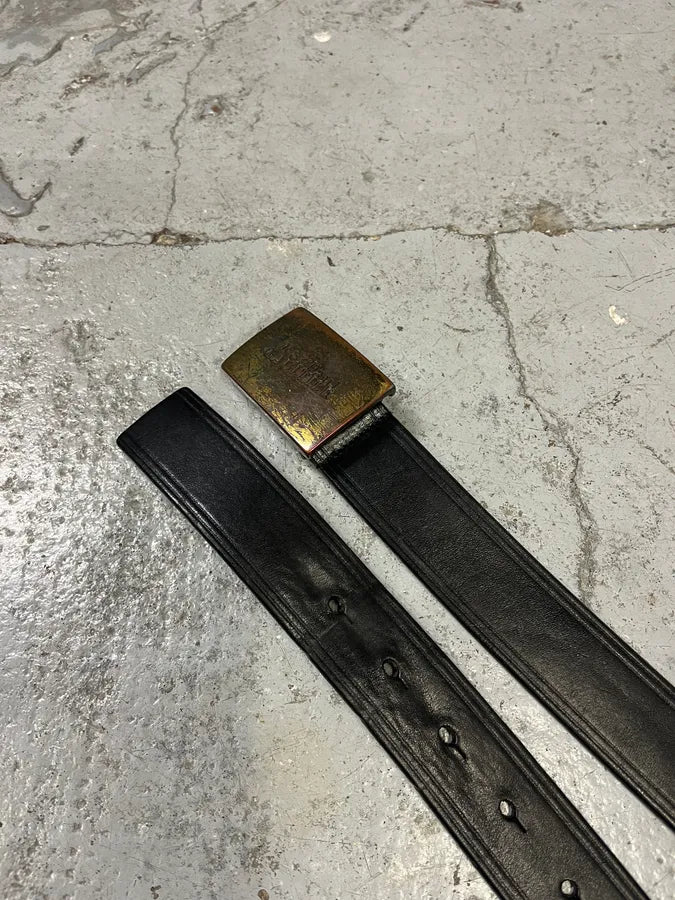 2000s Jean Paul Gaultier Earth Black Leather Belt bwukmGz 1