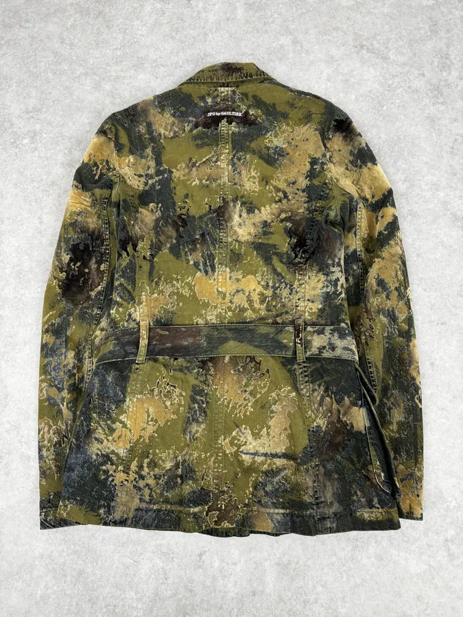 2000s Jean Paul Gaultier Earth Eroded Green Organic Velvet Jacket OpEGrsF 1