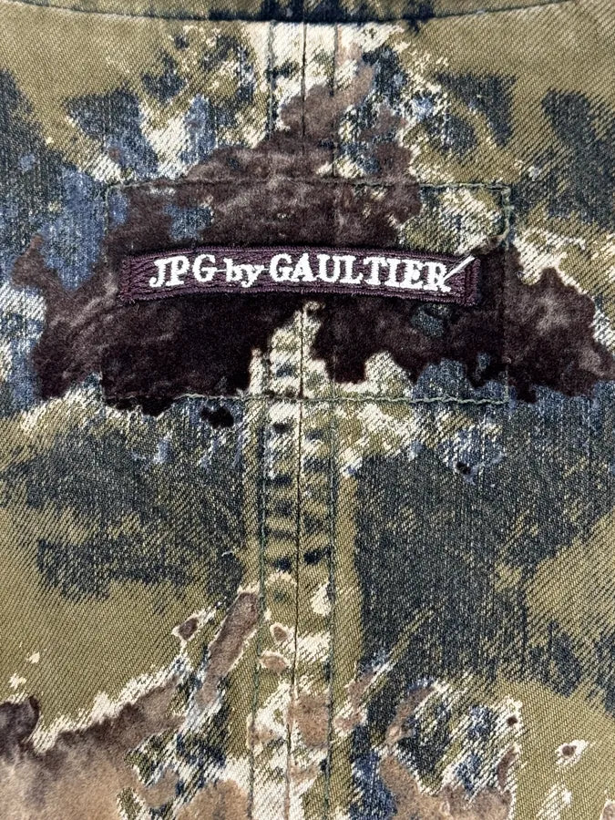 2000s Jean Paul Gaultier Earth Eroded Green Organic Velvet Jacket OpEGrsF 11