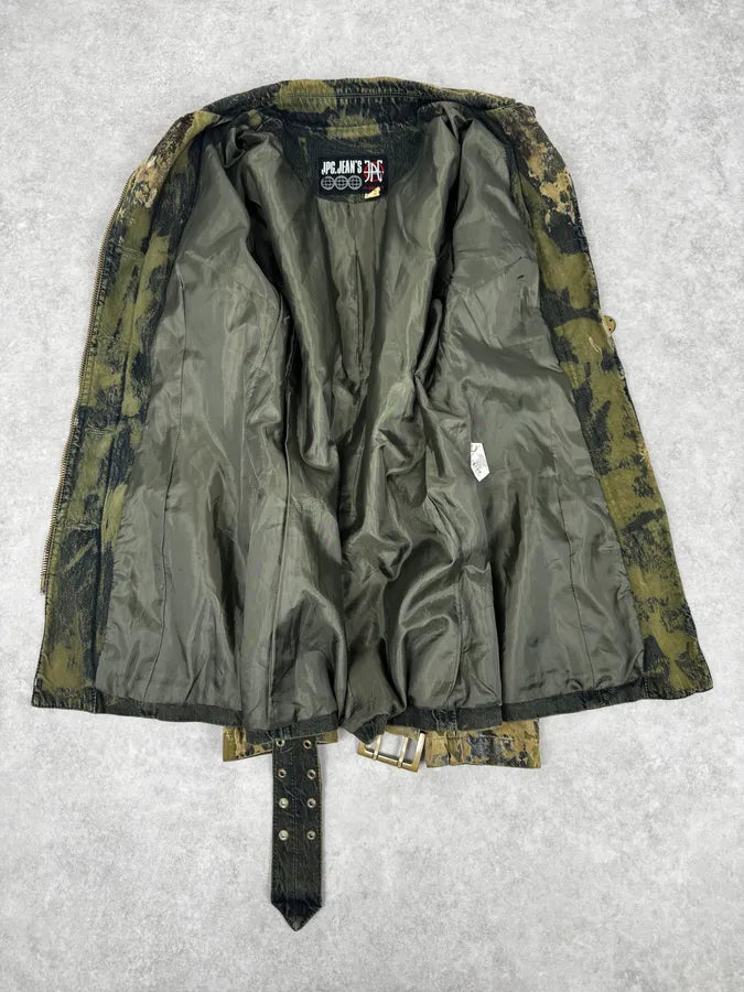 2000s Jean Paul Gaultier Earth Eroded Green Organic Velvet Jacket OpEGrsF 7