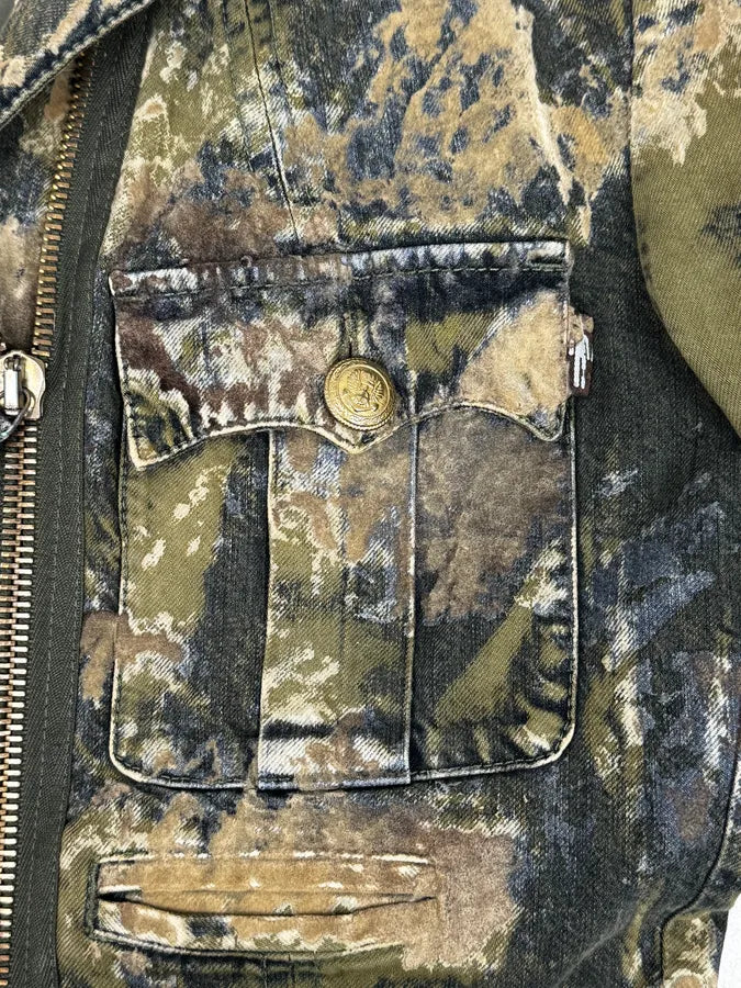 2000s Jean Paul Gaultier Earth Eroded Green Organic Velvet Jacket OpEGrsF 8