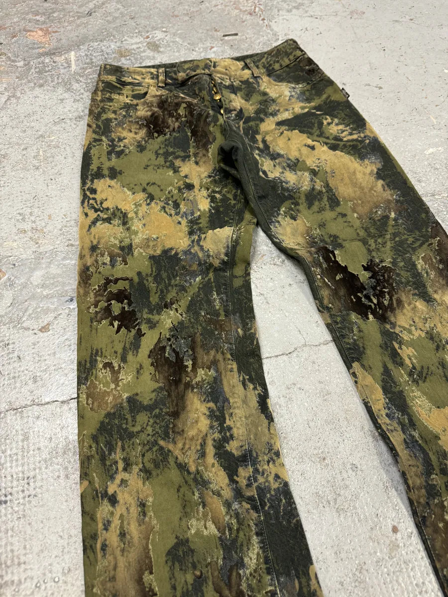 2000s Jean Paul Gaultier Earth Eroded Green Velvet Pants XBAriSq 10