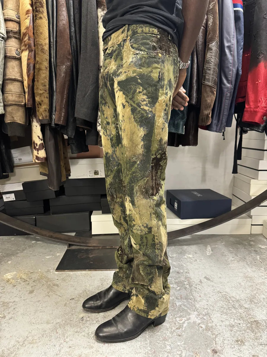 2000s Jean Paul Gaultier Earth Eroded Green Velvet Pants XBAriSq 3
