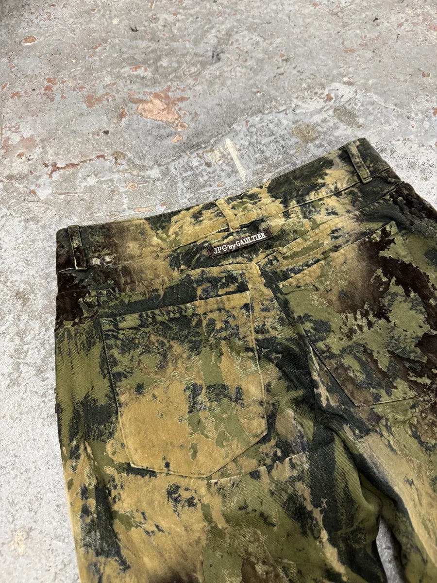 2000s Jean Paul Gaultier Earth Eroded Green Velvet Pants XBAriSq 6