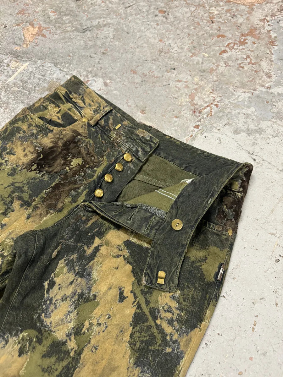 2000s Jean Paul Gaultier Earth Eroded Green Velvet Pants XBAriSq 7