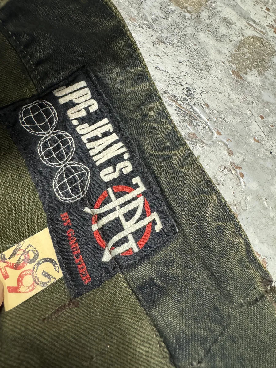 2000s Jean Paul Gaultier Earth Eroded Green Velvet Pants XBAriSq 9