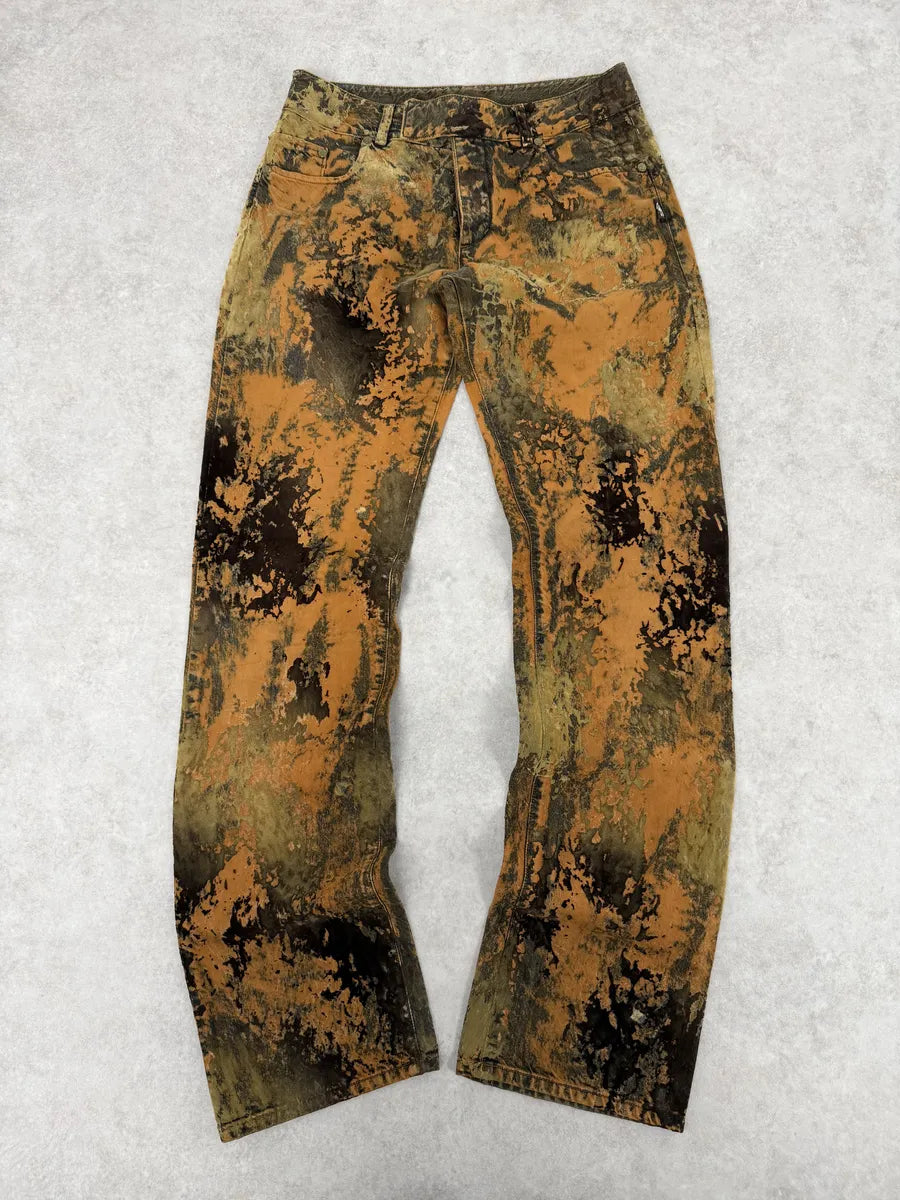 2000s Jean Paul Gaultier Earth Eroded Orange Velvet Pants fVnaAWz 0