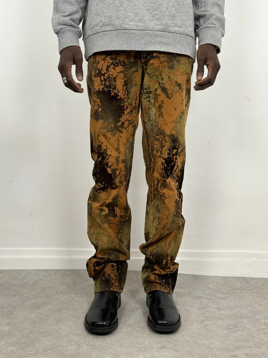 2000s Jean Paul Gaultier Earth Eroded Orange Velvet Pants fVnaAWz 1