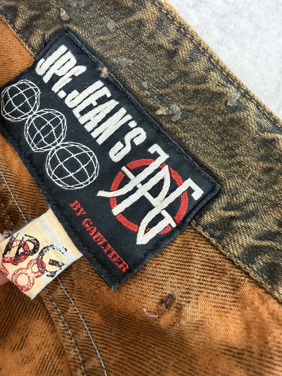 2000s Jean Paul Gaultier Earth Eroded Orange Velvet Pants fVnaAWz 10