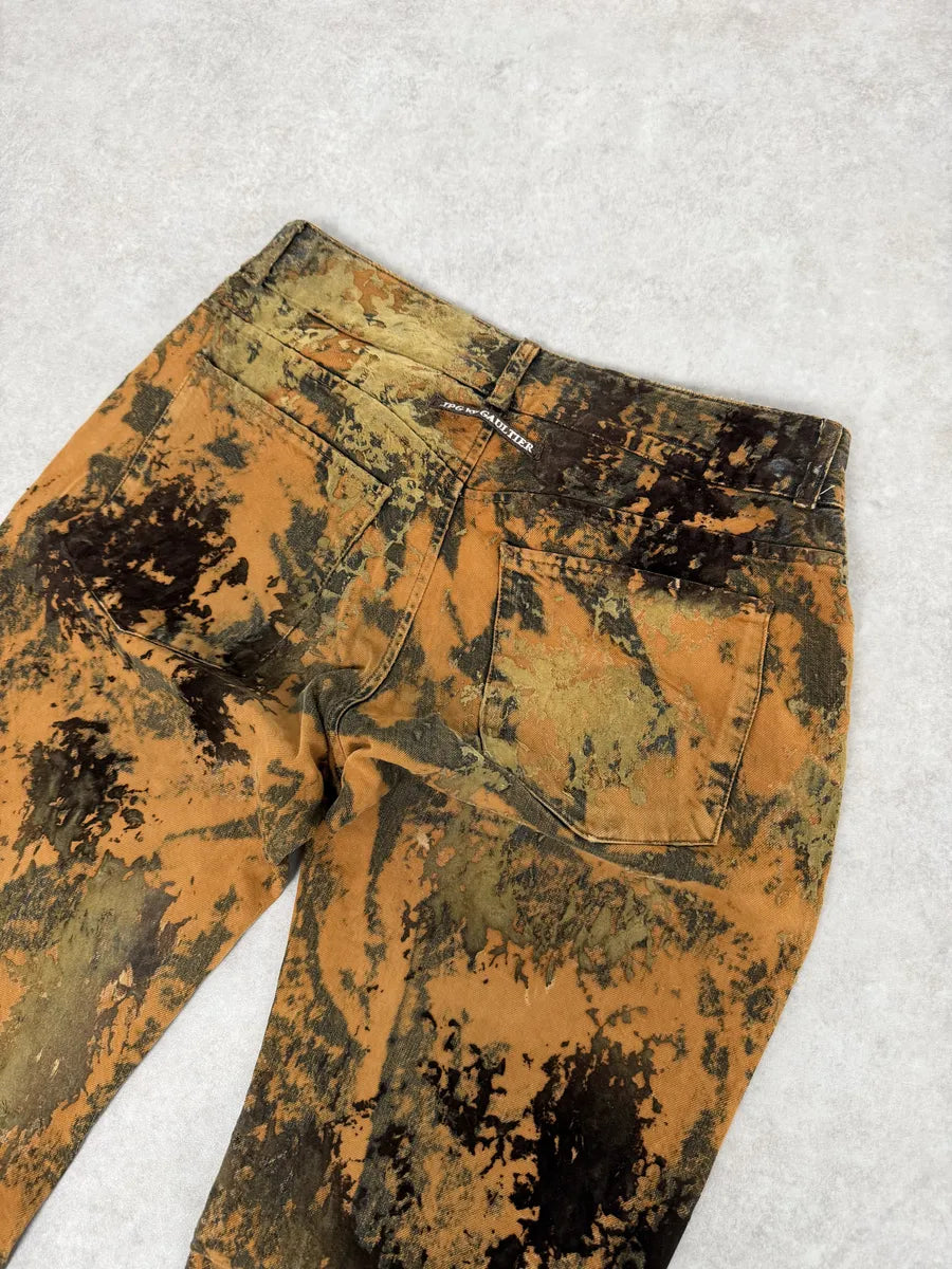 2000s Jean Paul Gaultier Earth Eroded Orange Velvet Pants fVnaAWz 12