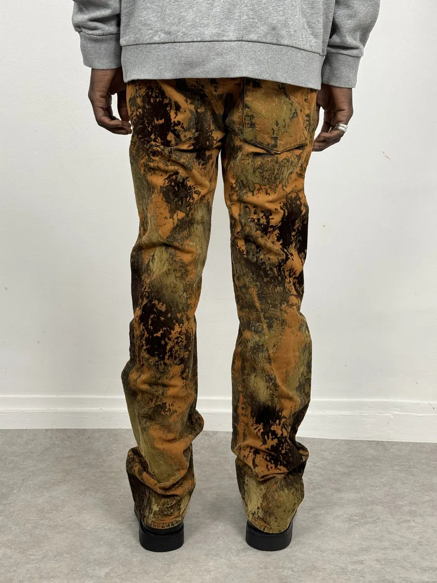 2000s Jean Paul Gaultier Earth Eroded Orange Velvet Pants fVnaAWz 2