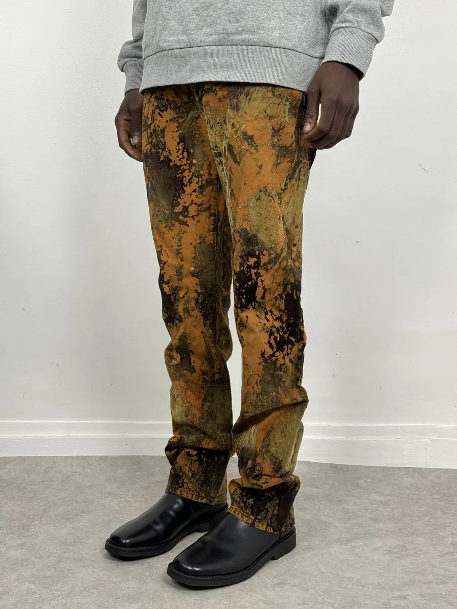 2000s Jean Paul Gaultier Earth Eroded Orange Velvet Pants fVnaAWz 3
