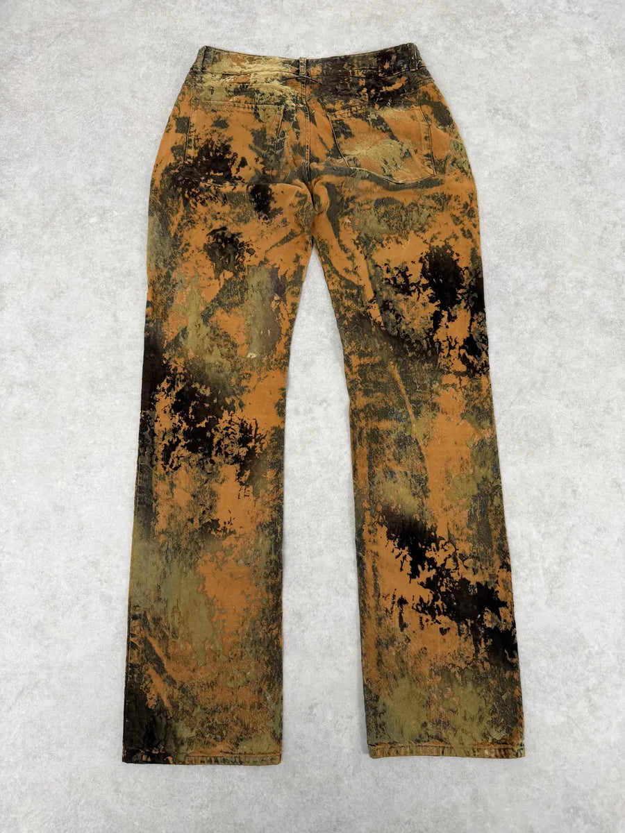 2000s Jean Paul Gaultier Earth Eroded Orange Velvet Pants fVnaAWz 4