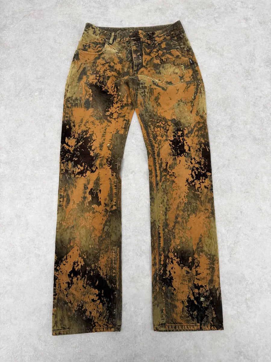 2000s Jean Paul Gaultier Earth Eroded Orange Velvet Pants fVnaAWz 6