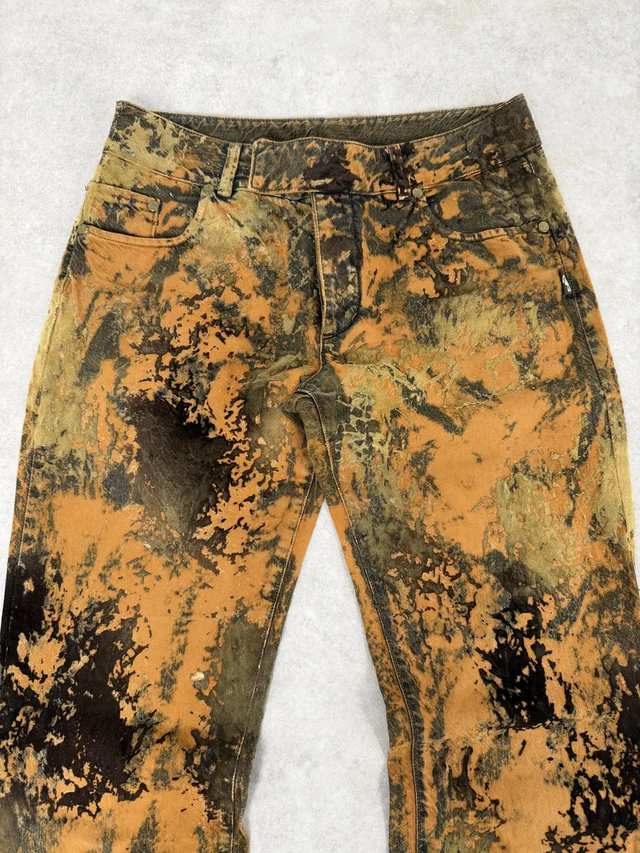 2000s Jean Paul Gaultier Earth Eroded Orange Velvet Pants fVnaAWz 7