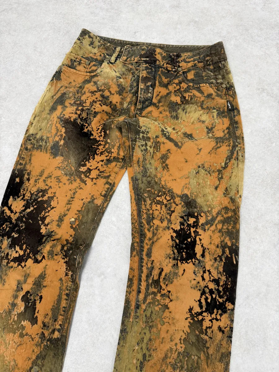 2000s Jean Paul Gaultier Earth Eroded Orange Velvet Pants fVnaAWz 8