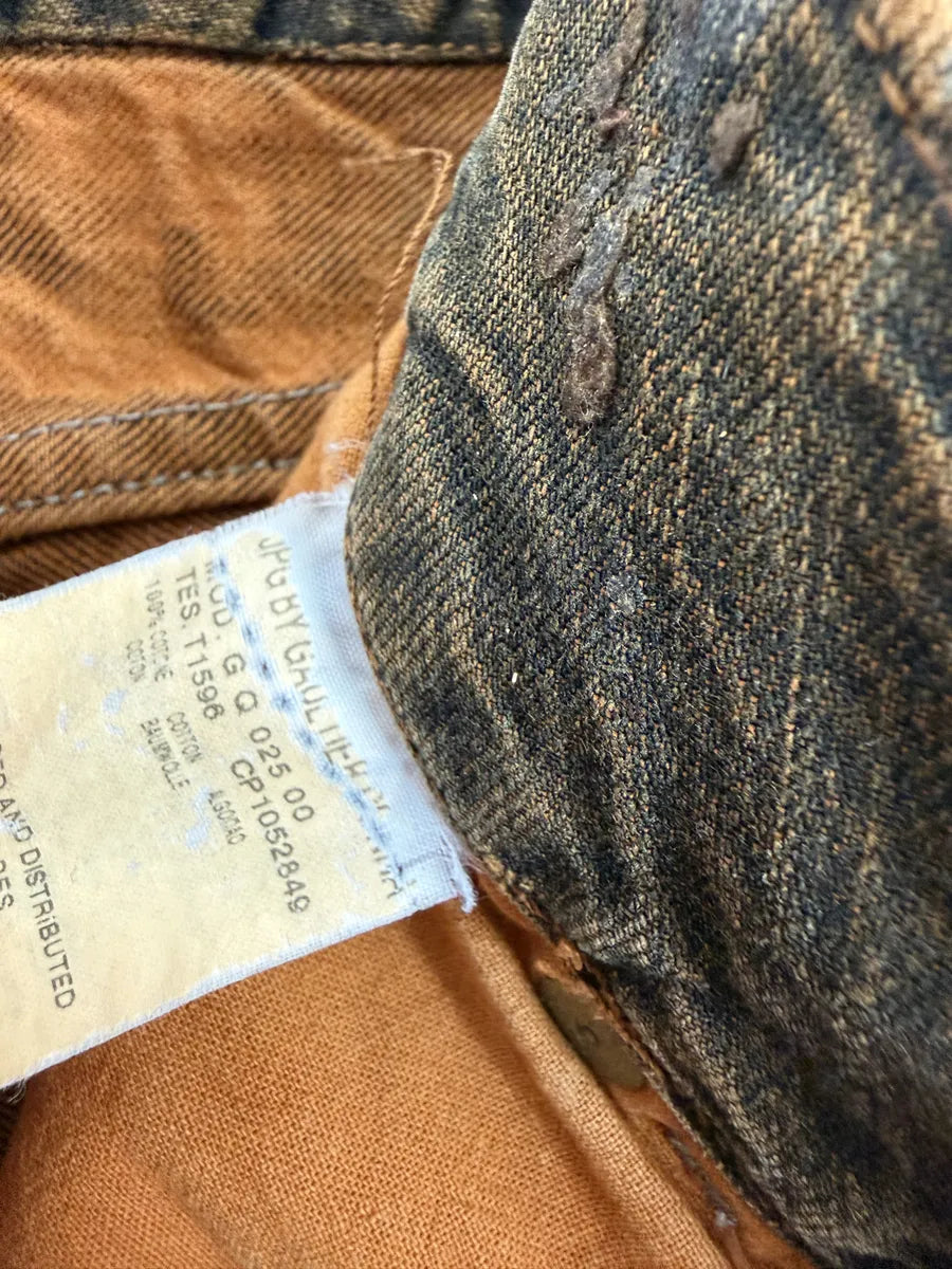 2000s Jean Paul Gaultier Earth Eroded Orange Velvet Pants fVnaAWz 9