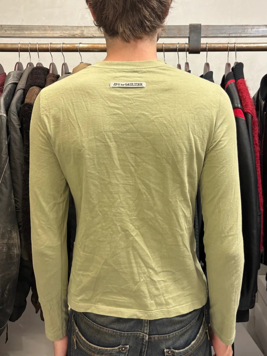 2000s Jean Paul Gaultier Eve & Snake Khaki Longsleeves fIweHPI 2