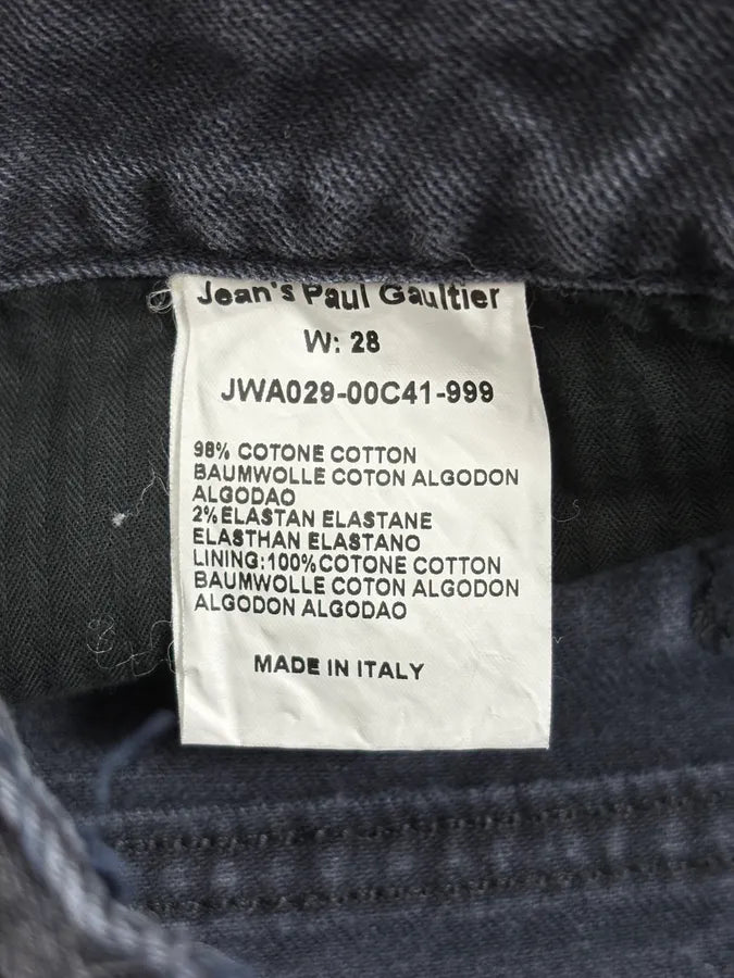 2000s Jean Paul Gaultier Fossils Deep Blue Denim Jeans vzfDuXQ 11