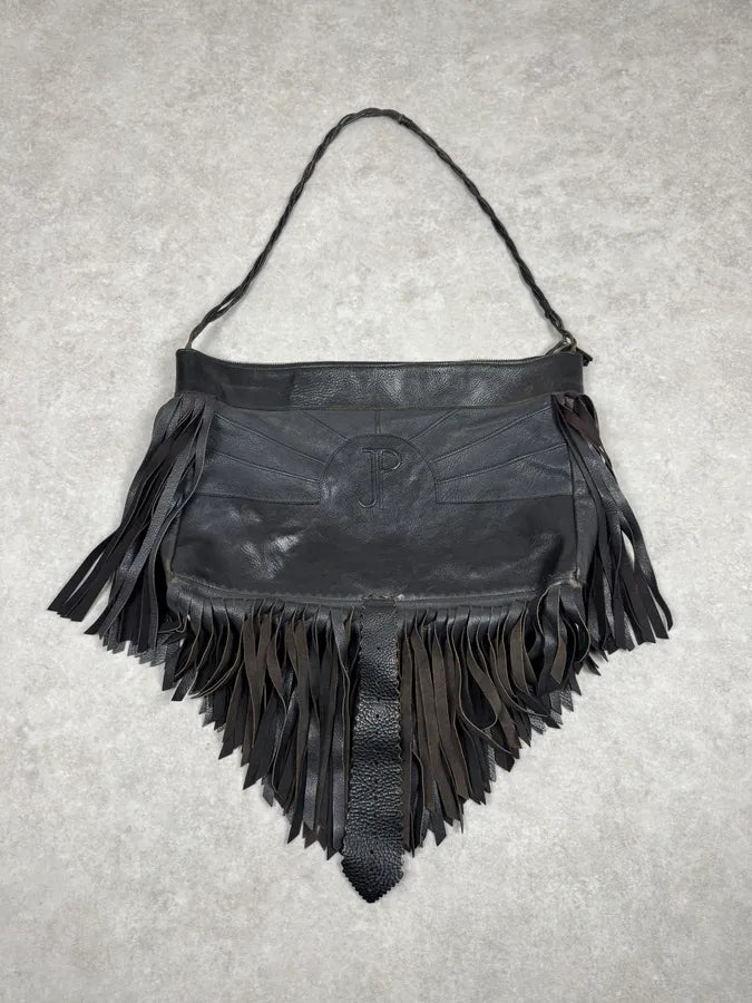 2000s Jean Paul Gaultier Fringe Brown Leather Handle Bag mxWTNxt 0