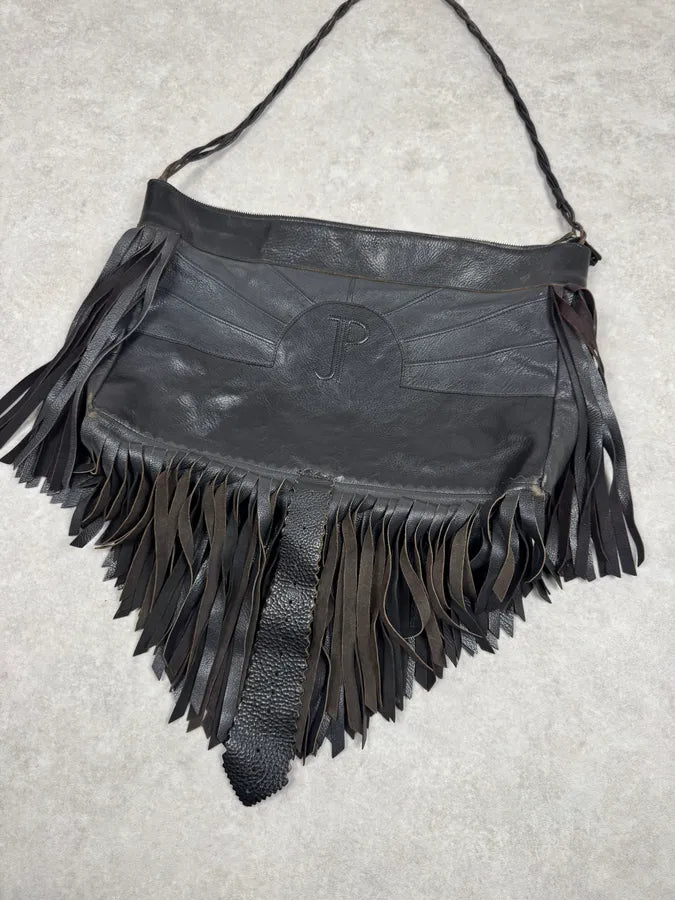 2000s Jean Paul Gaultier Fringe Brown Leather Handle Bag mxWTNxt 1