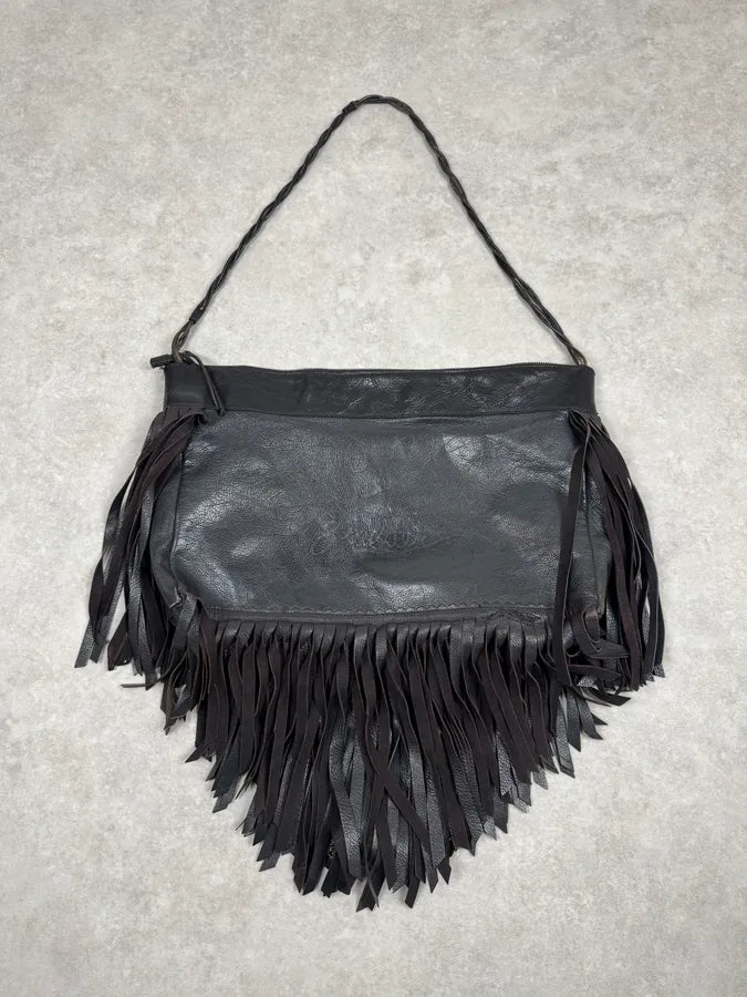 2000s Jean Paul Gaultier Fringe Brown Leather Handle Bag mxWTNxt 4