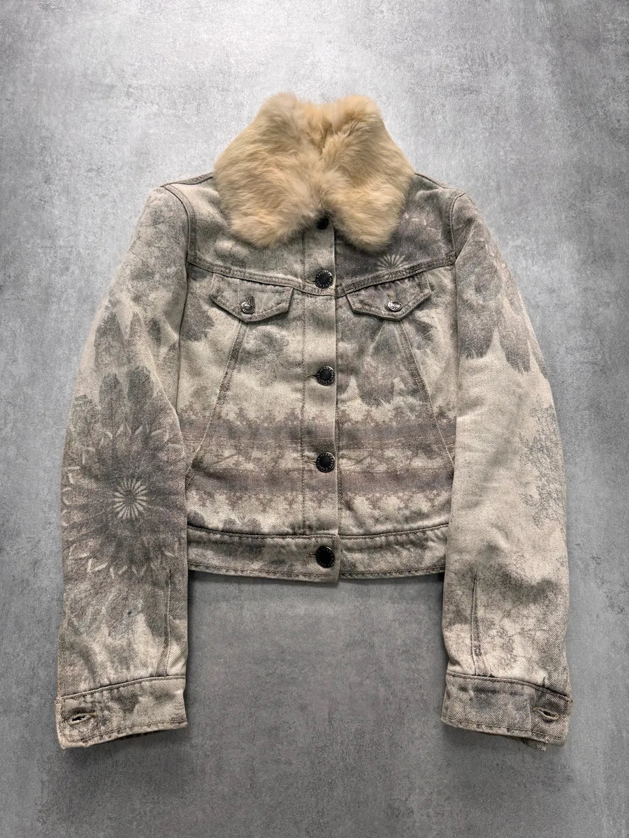 2000s Jean Paul Gaultier Grey Native American Denim Jacket (XS) 0