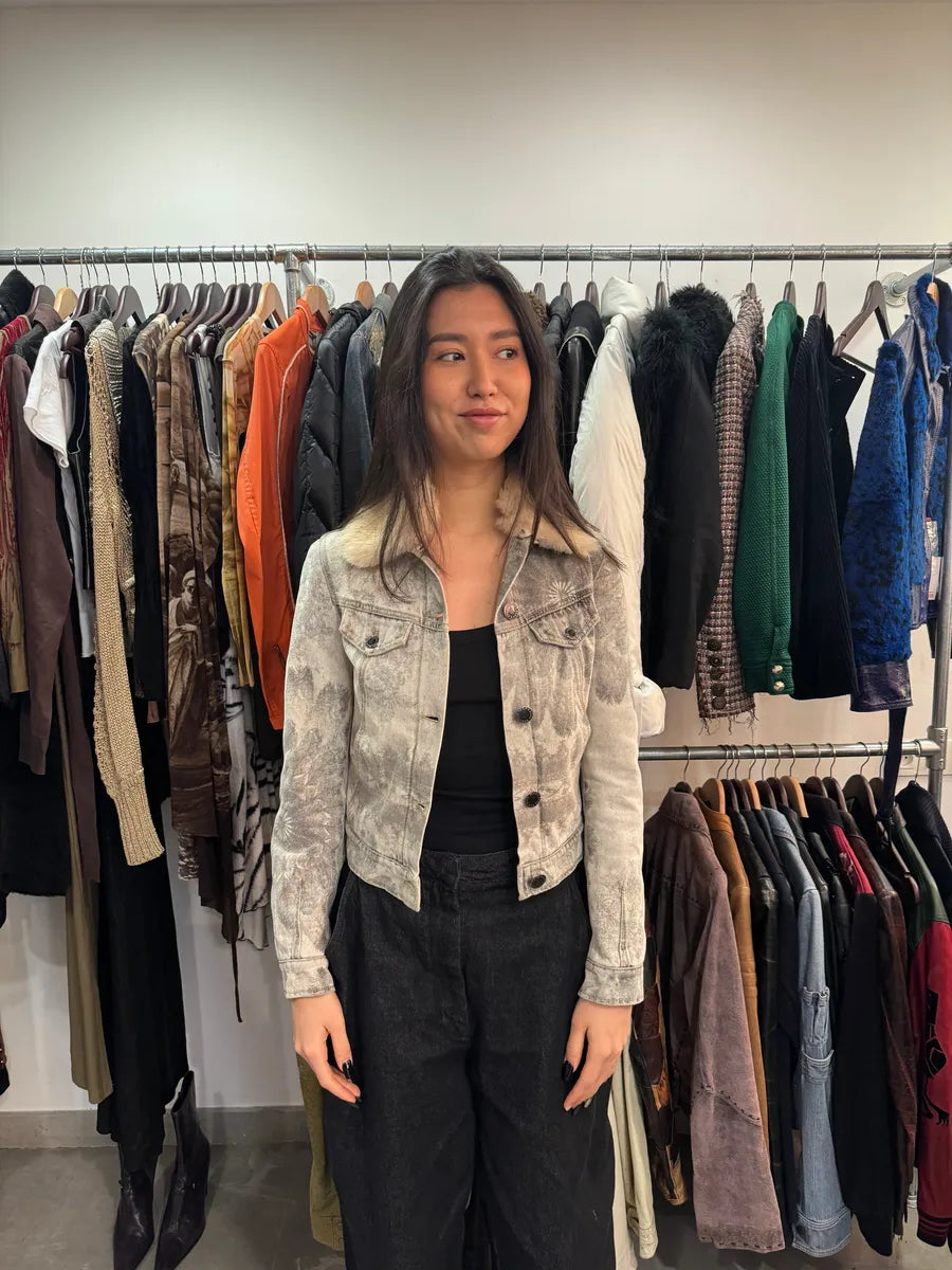 2000s Jean Paul Gaultier Grey Native American Denim Jacket (XS) 1