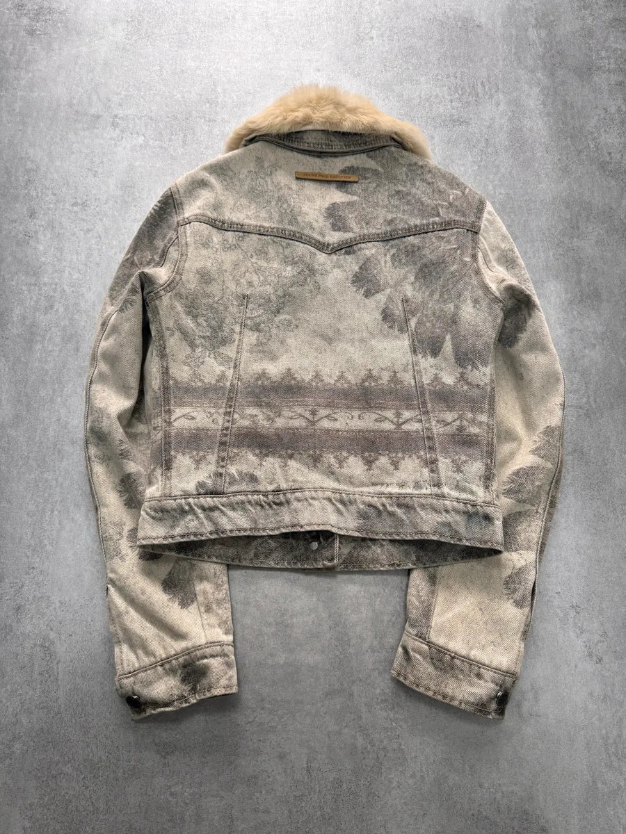 2000s Jean Paul Gaultier Grey Native American Denim Jacket (XS) 2