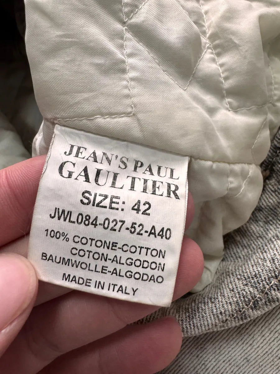 2000s Jean Paul Gaultier Grey Native American Denim Jacket (XS) 4