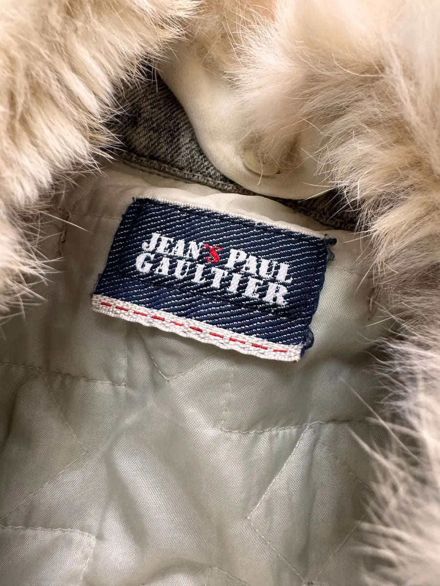 2000s Jean Paul Gaultier Grey Native American Denim Jacket (XS) 5