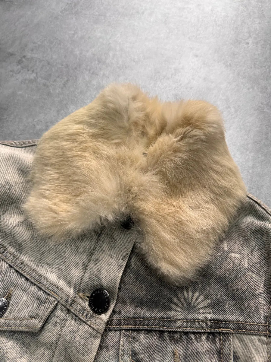 2000s Jean Paul Gaultier Grey Native American Denim Jacket (XS) 6