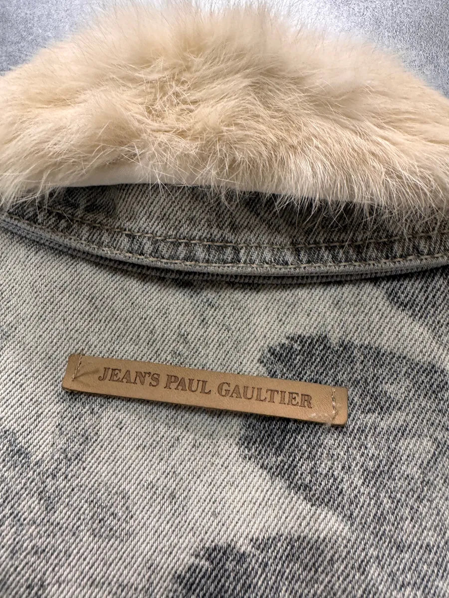 2000s Jean Paul Gaultier Grey Native American Denim Jacket (XS) 8