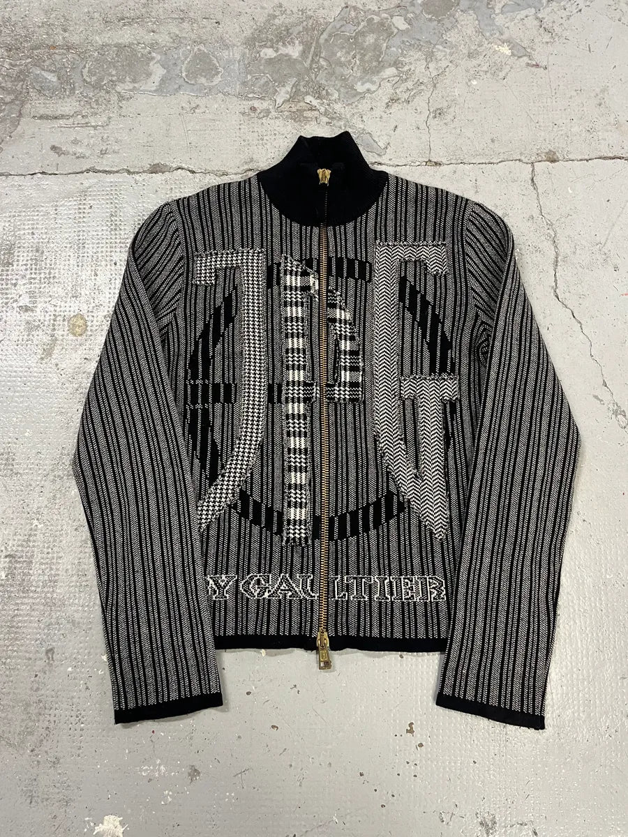2000s Jean Paul Gaultier Grey Propaganda Zip-up Sweater rTcHaJh 0