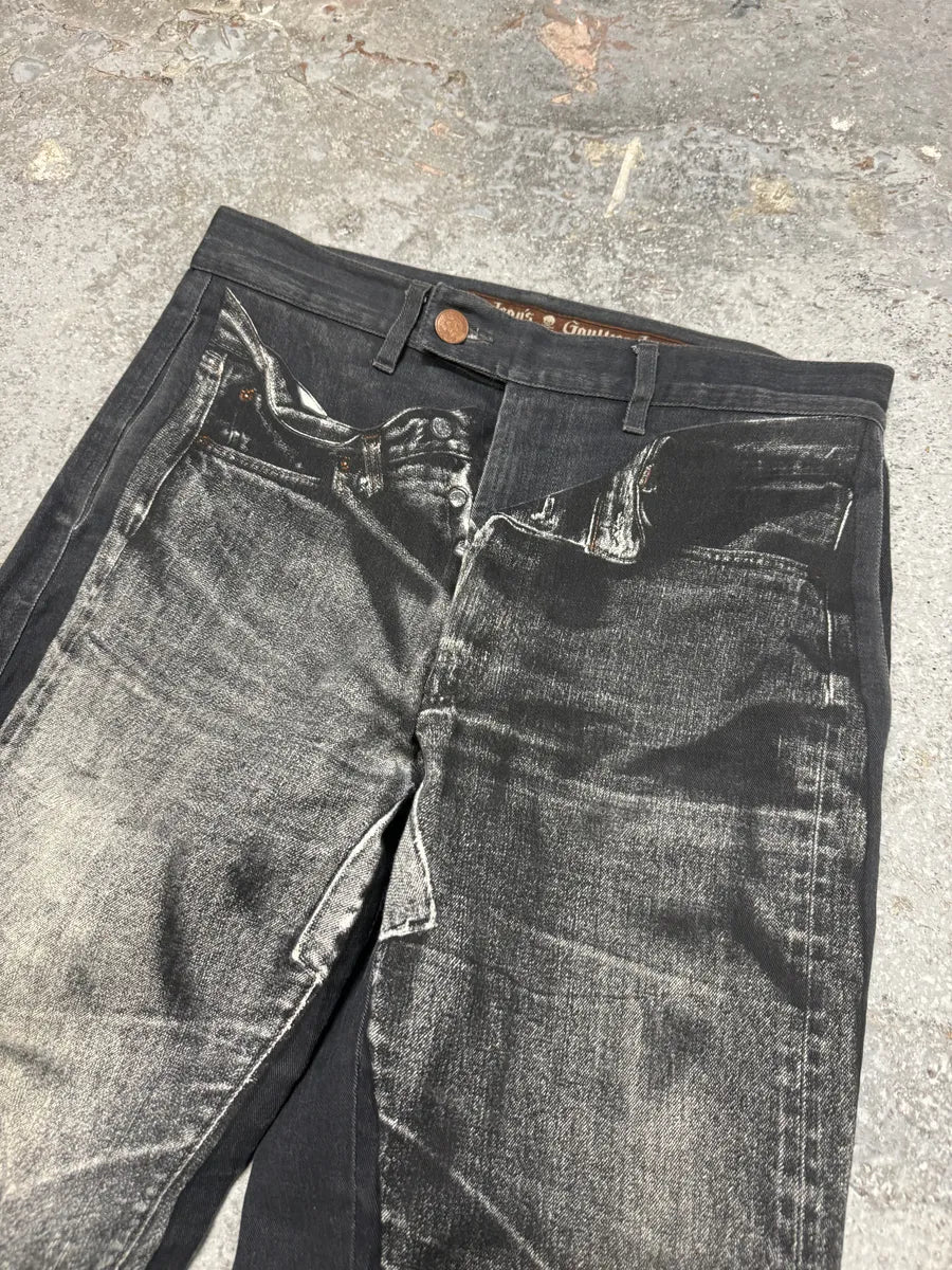 2000s Jean Paul Gaultier Grey Trompe L’oeil Pants (M) 8