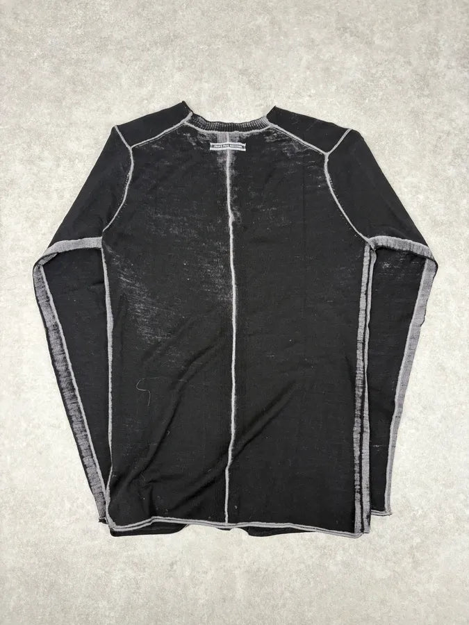 2000s Jean Paul Gaultier Irregular Black and Grey Cardigan Sweater xSfyKBm 5