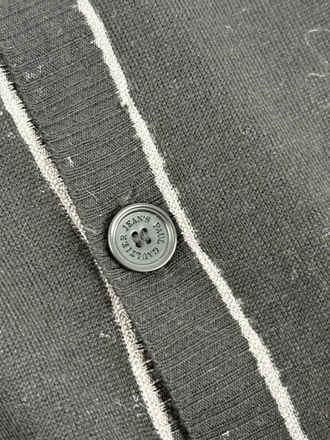 2000s Jean Paul Gaultier Irregular Black and Grey Cardigan Sweater xSfyKBm 6