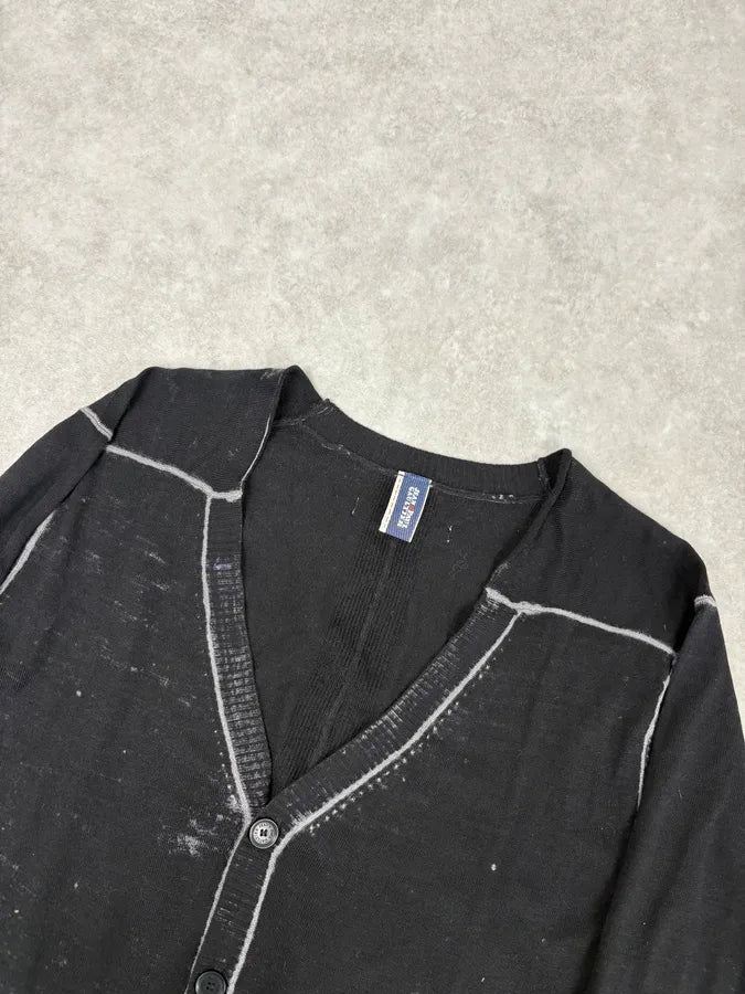2000s Jean Paul Gaultier Irregular Black and Grey Cardigan Sweater xSfyKBm 3