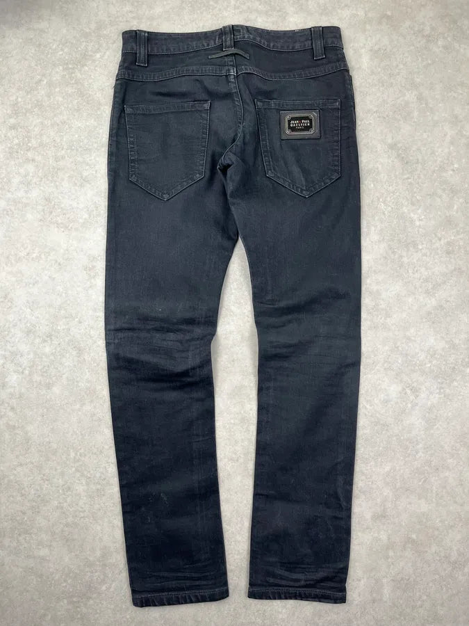 2000s Jean Paul Gaultier Obscure Blue Slim Denim Jeans oBsfxGV 4
