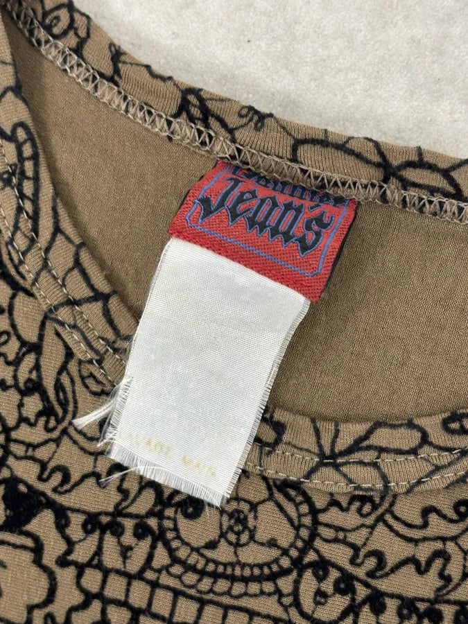 2000s Jean Paul Gaultier Khaki Tattoo Floral Maxi Dress EmDWuvz 11