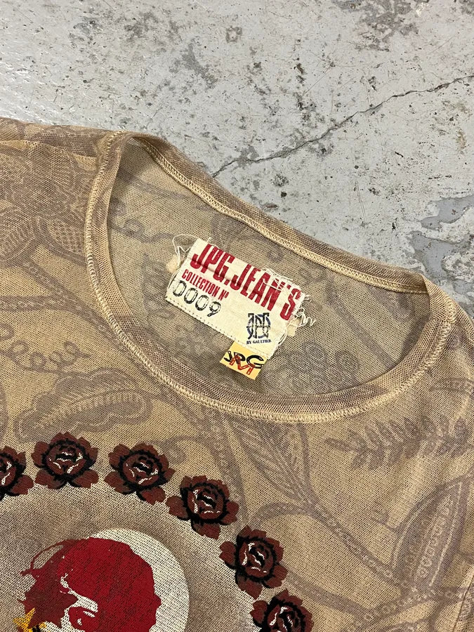 2000s Jean Paul Gaultier La Mujer Beige Longsleeves Mesh Top JbLeRUN 6