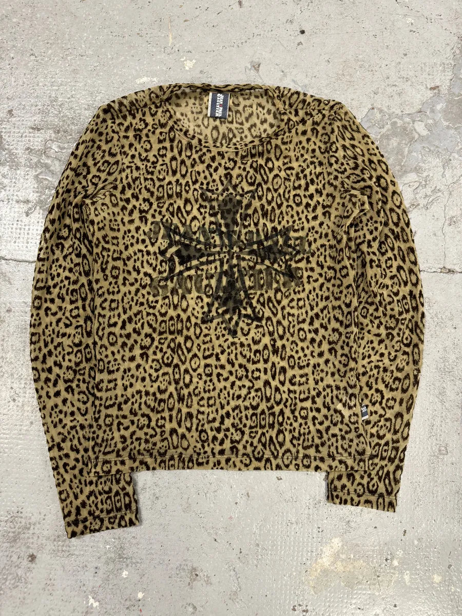 2000s Jean Paul Gaultier Leopard Print Cross Longsleeves OlhmwkG 0