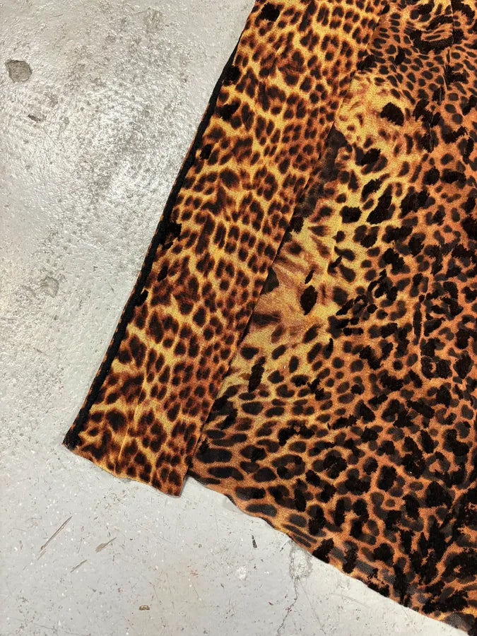 2000s Jean Paul Gaultier Leopard Savage Mesh Top Longsleeves (S) ImnkYBm 4