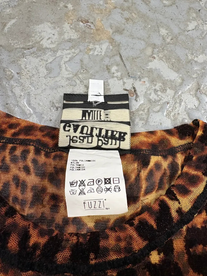 2000s Jean Paul Gaultier Leopard Savage Mesh Top Longsleeves (S) ImnkYBm 7