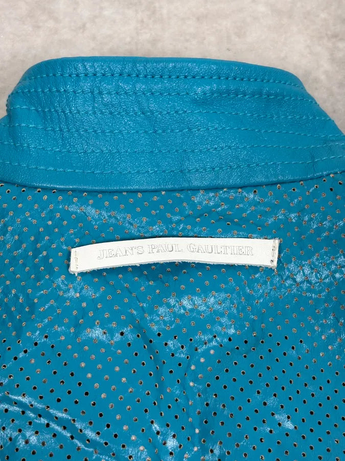 2000s Jean Paul Gaultier Light Blue Officer Leather Jacket YUKeyEk 9