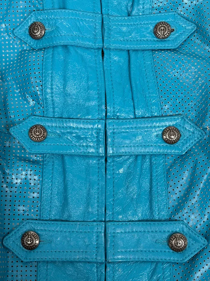 2000s Jean Paul Gaultier Light Blue Officer Leather Jacket YUKeyEk 8